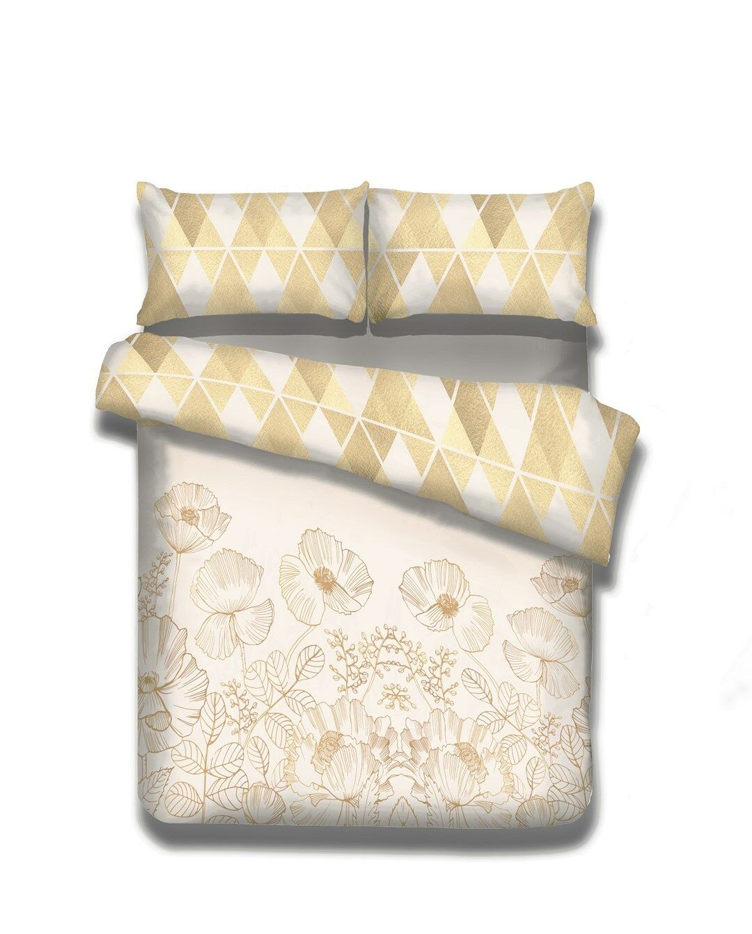 Ágynemű SNUGGY sárga nyomott motívum virágos 155x220*2+80x80*2 Am...