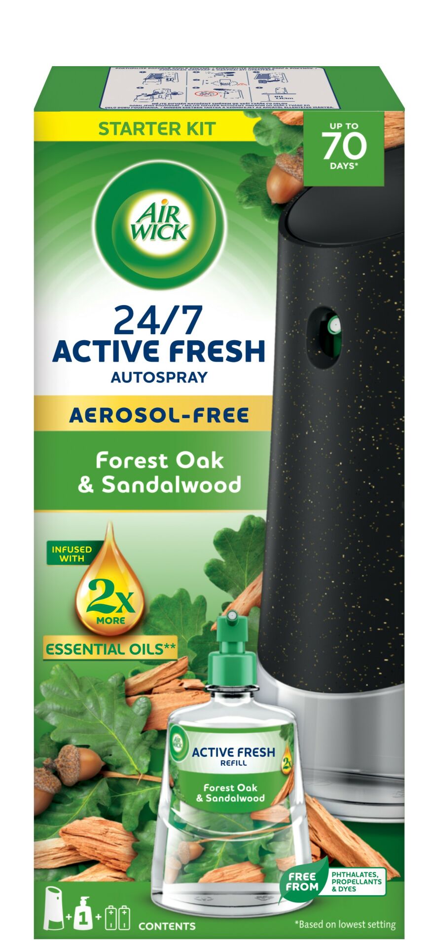 Air Wick Active Fresh Automata légfrissítő készülék Erdei tölgy é...