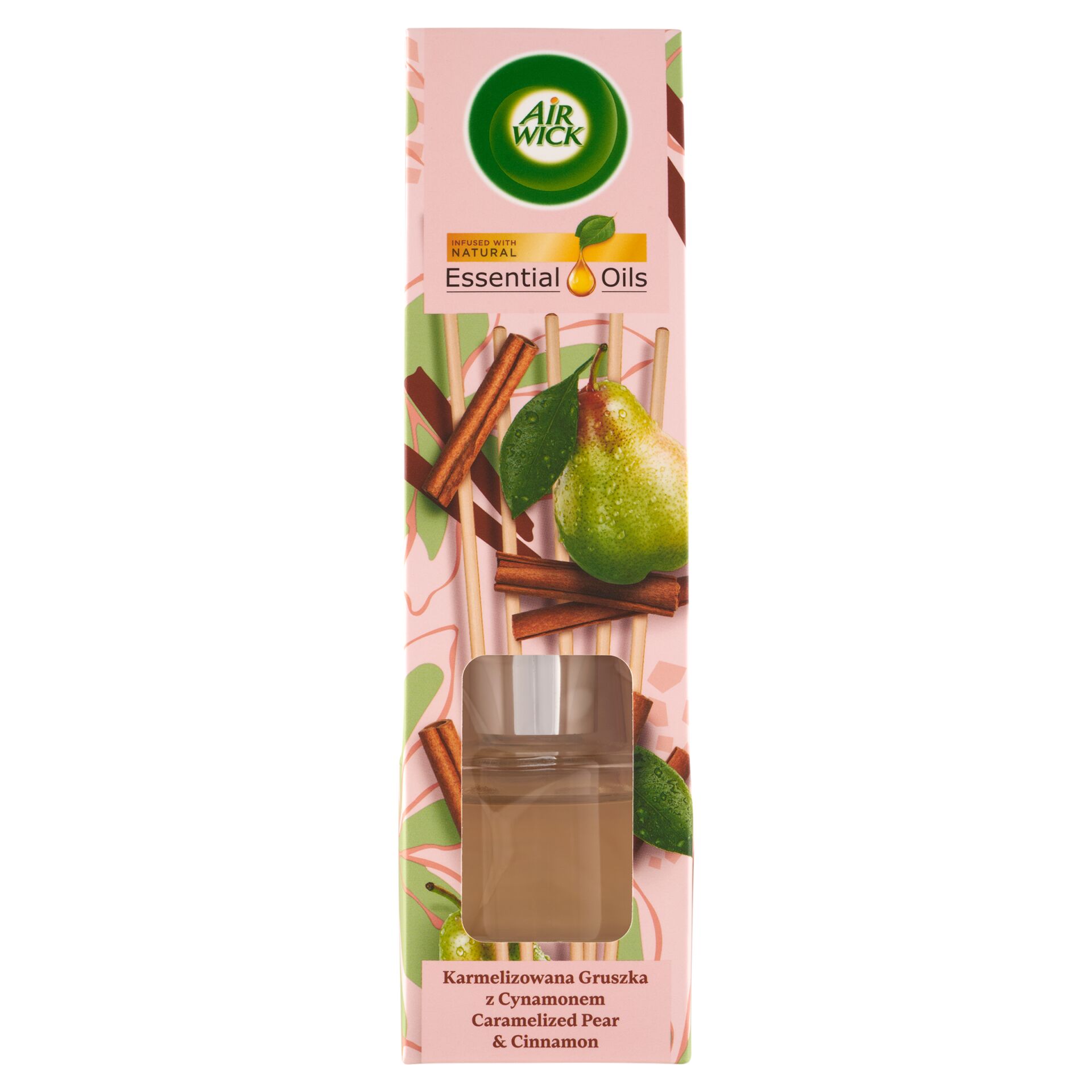 Air Wick Essential Oils Karamellizált Körte és Fahéj Pálcikás lég...