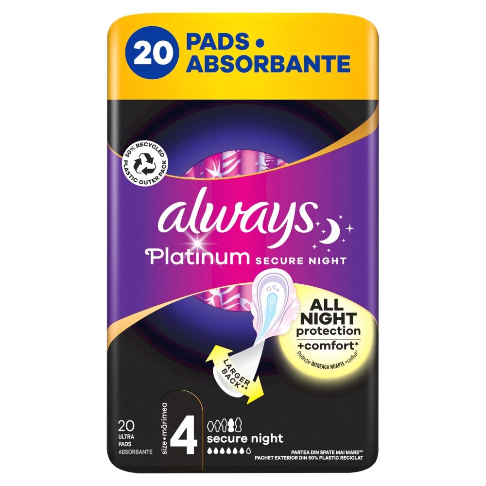 Always Platinum Secure Night egészségügyi Betét 20db