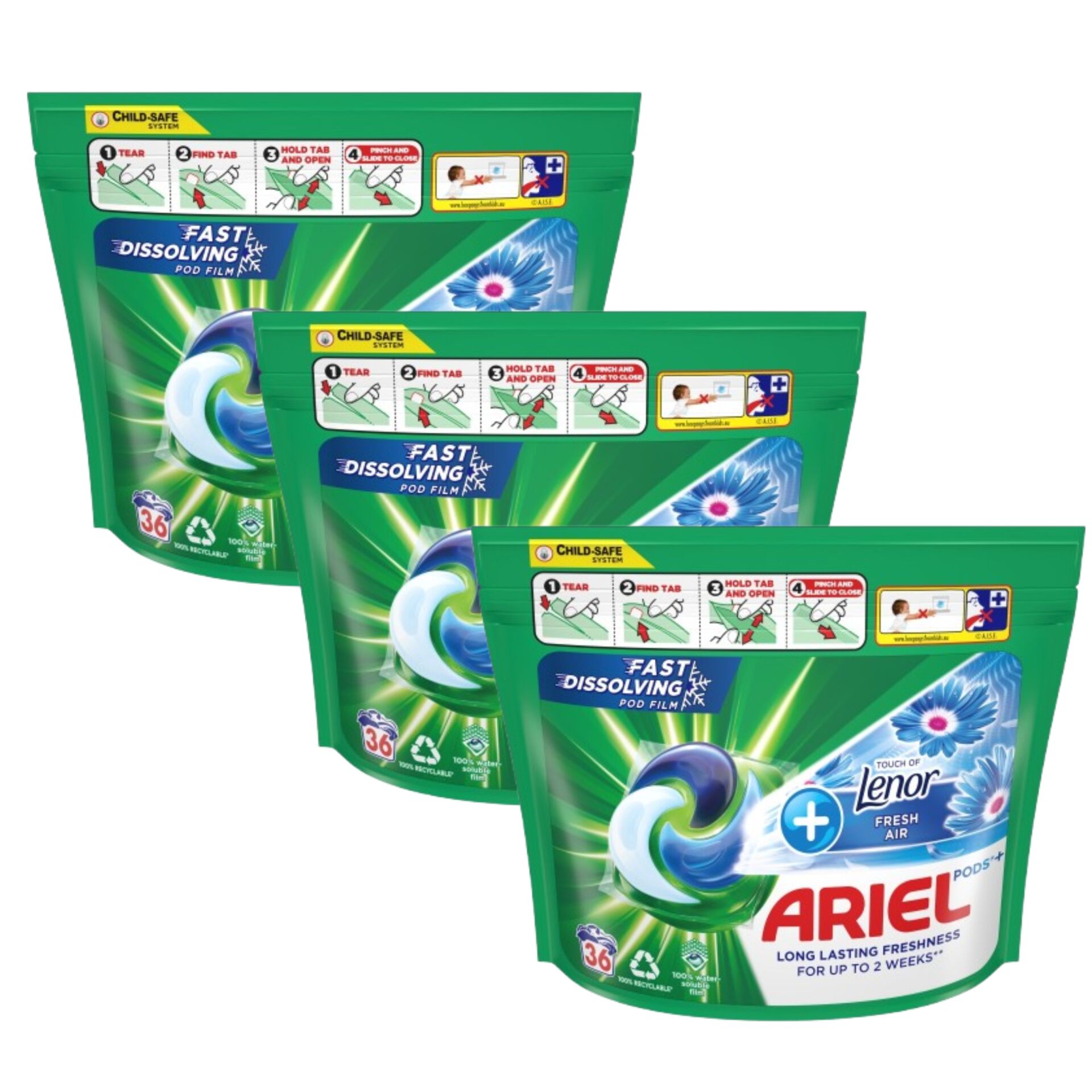 Ariel Allin1 Pods +Touch of Lenor Fresh Air Mosókapszula 108 mosás