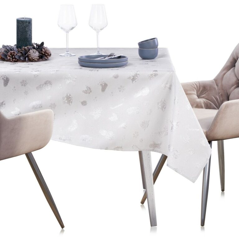 Asztalterítő CHRISTMAS STORY fehér nyomott motívum ünnepi 140x200...