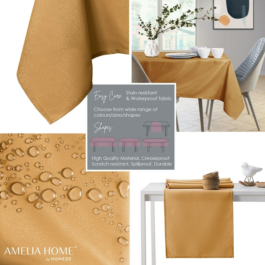 Asztalterítő Empire arany sima klasszikus 140x500 owal AmeliaHome