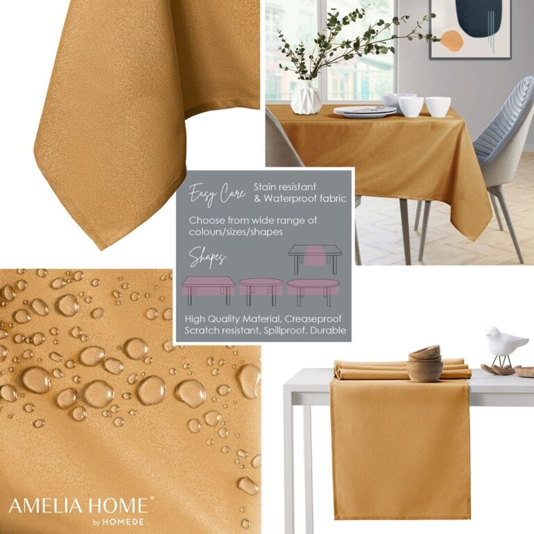 Asztalterítő Empire arany sima klasszikus 150x550 owal AmeliaHome