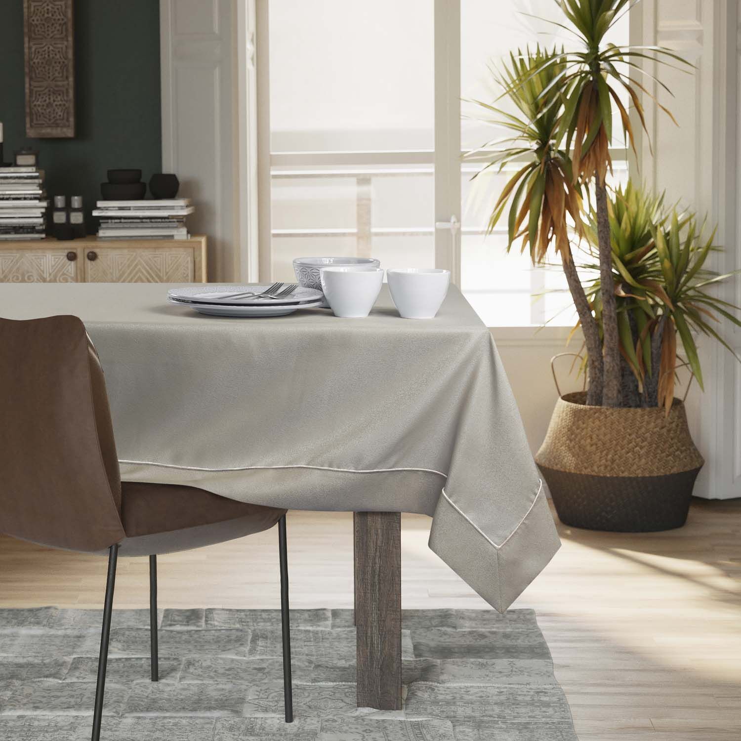 Asztalterítő Empire cappucino sima klasszikus 140x300 AmeliaHome