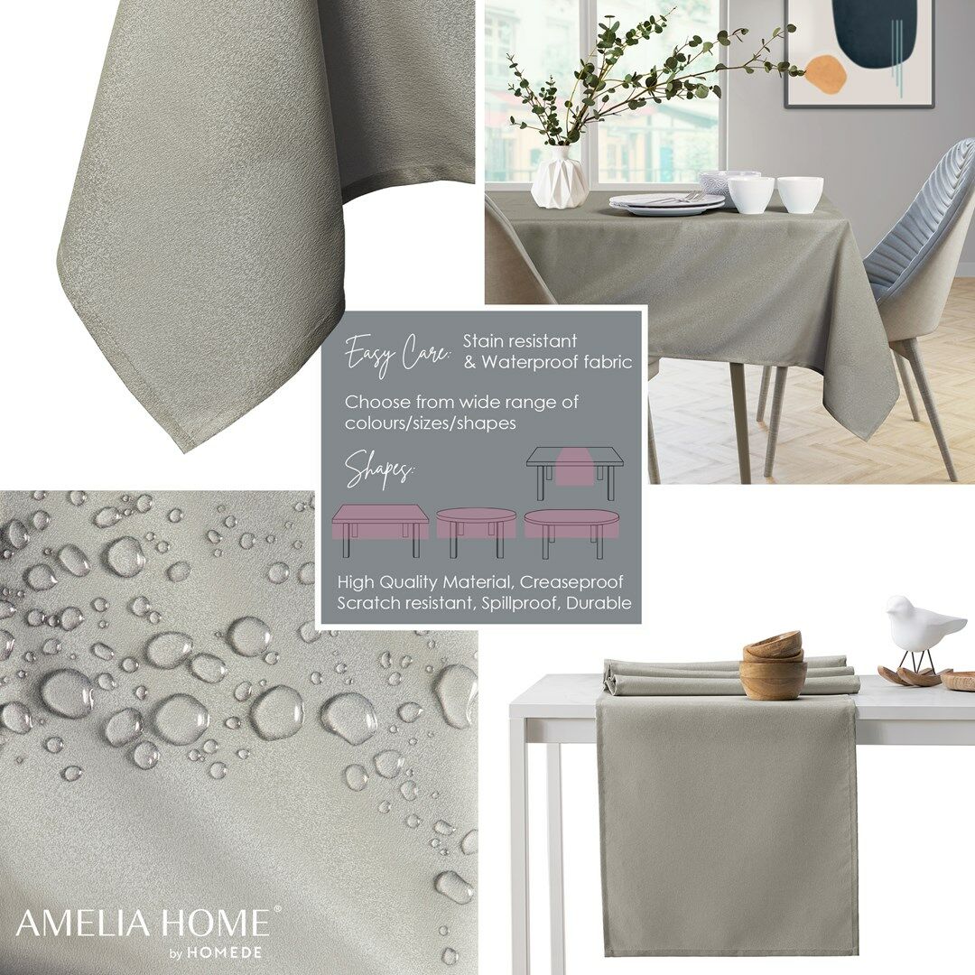 Asztalterítő Empire cappucino sima klasszikus 150x260 owal AmeliaHome