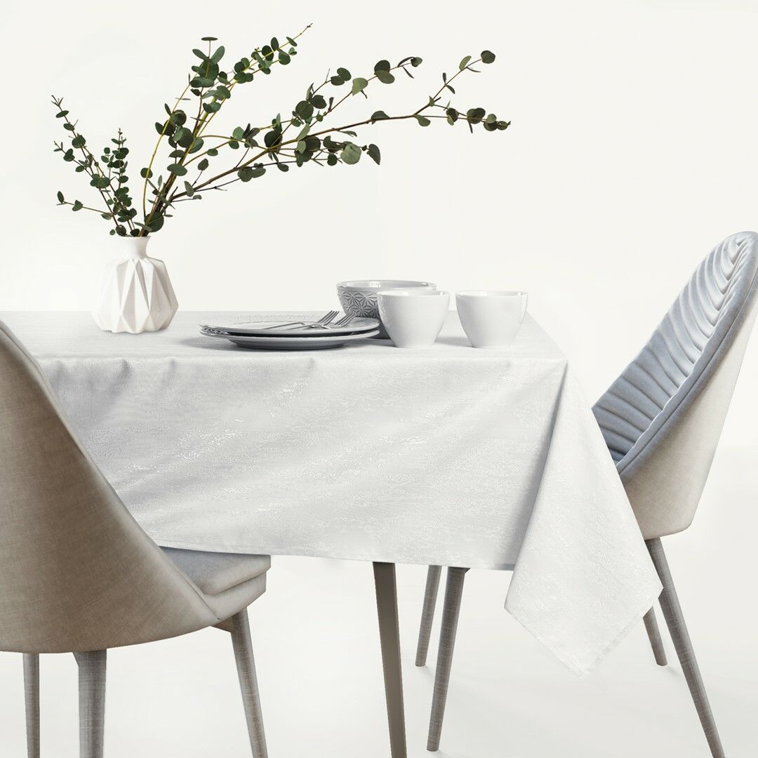Asztalterítő Vesta fehér dombornyomott modern 150x260 owal AmeliaHome