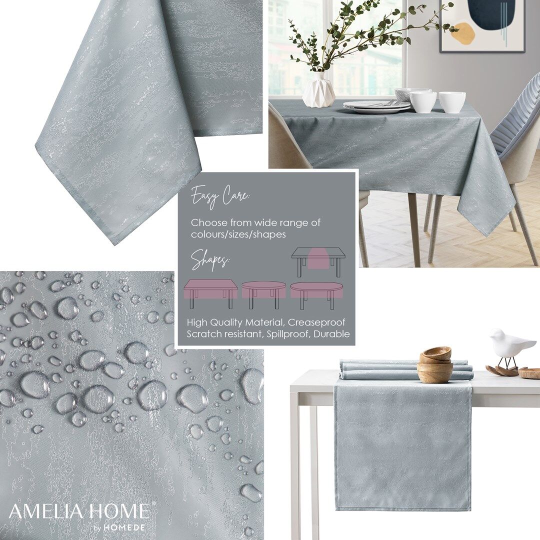 Asztalterítő Vesta szürke dombornyomott modern 120x260 AmeliaHome