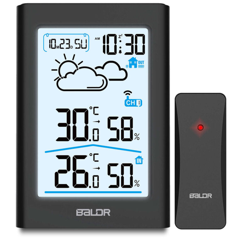 BALDR Időjárás állomás kijelzővel - Fekete