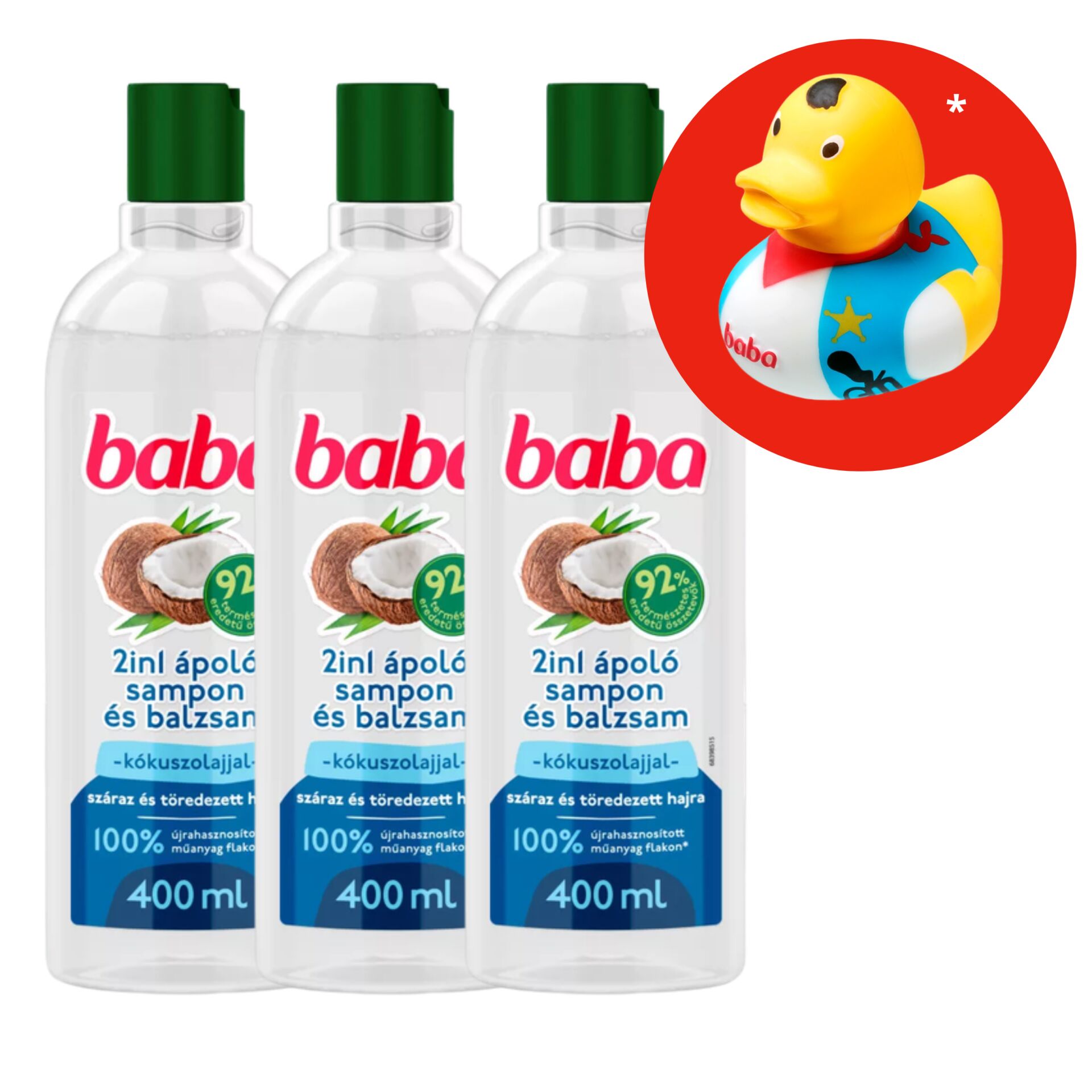 Baba 2in1 Sampon és Balzsam Kókuszolajjal Száraz és Töredezett Ha...