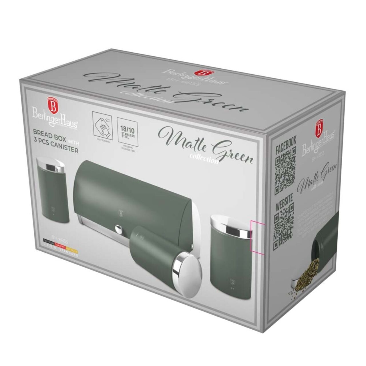 Berlinger Haus BH 6833 kenyértartó készlet 3 tárolóedénnyel