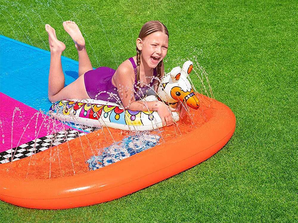 Bestway duplapályás vízicsúszda 488 cm felfújható lámával