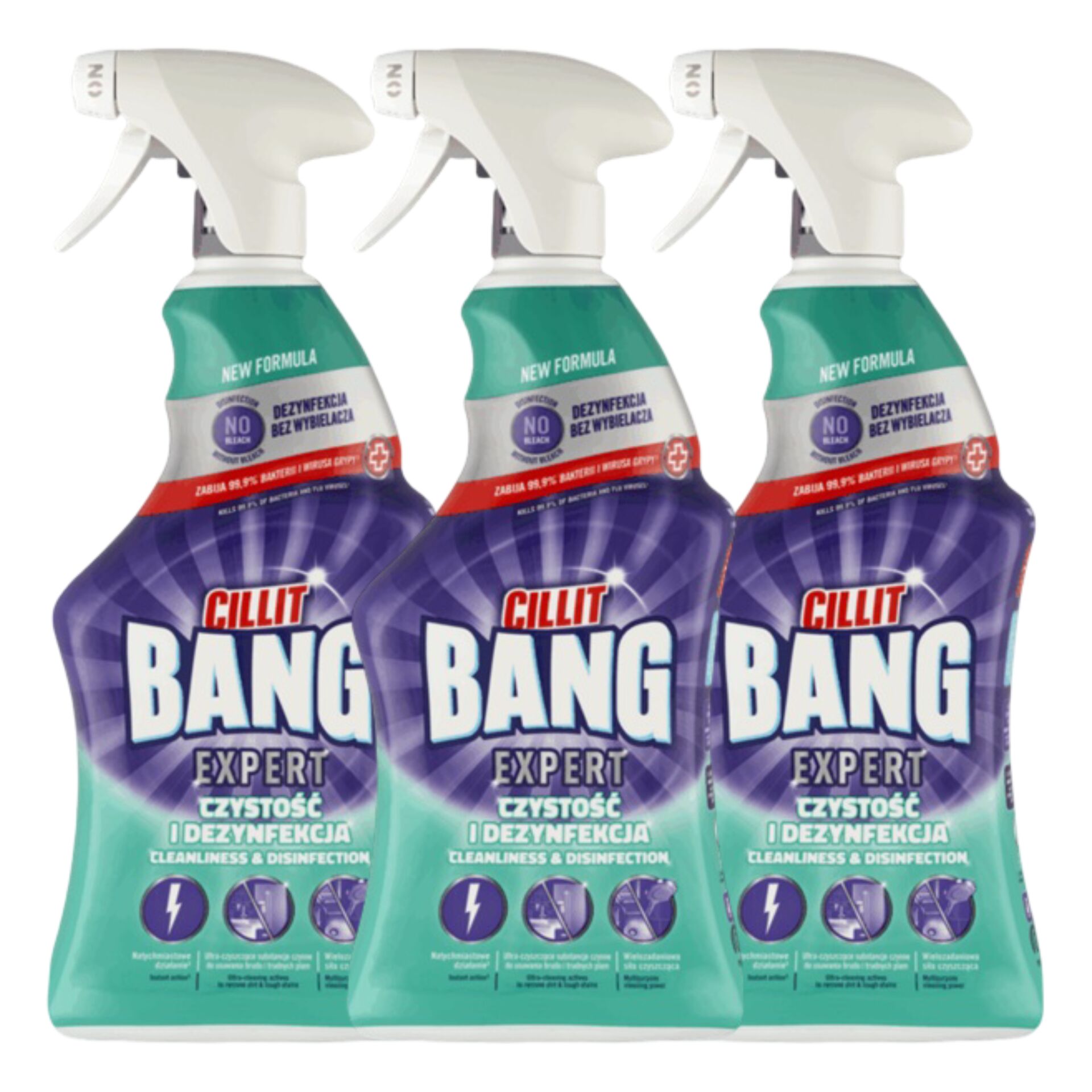 Cillit Bang Expert tisztító és klórmentes fertőtlenítő Spray 3x750ml