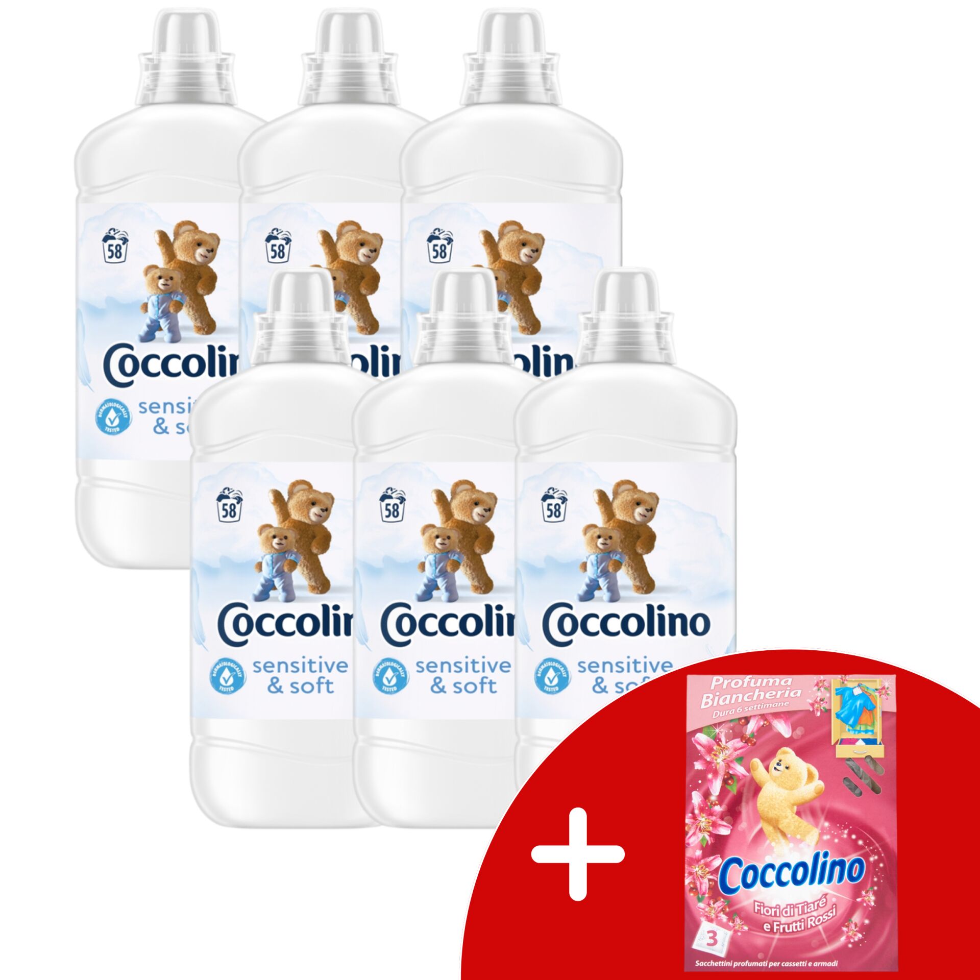 Coccolino Sensitive & Soft Öblítő koncentrátum 348 mosás 6x14...