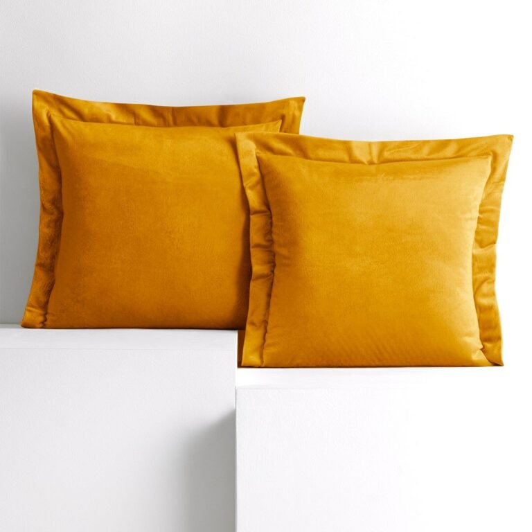 Díszpárnahuzat VELVET mustársárga glamour bársony 45x45 ameliahome