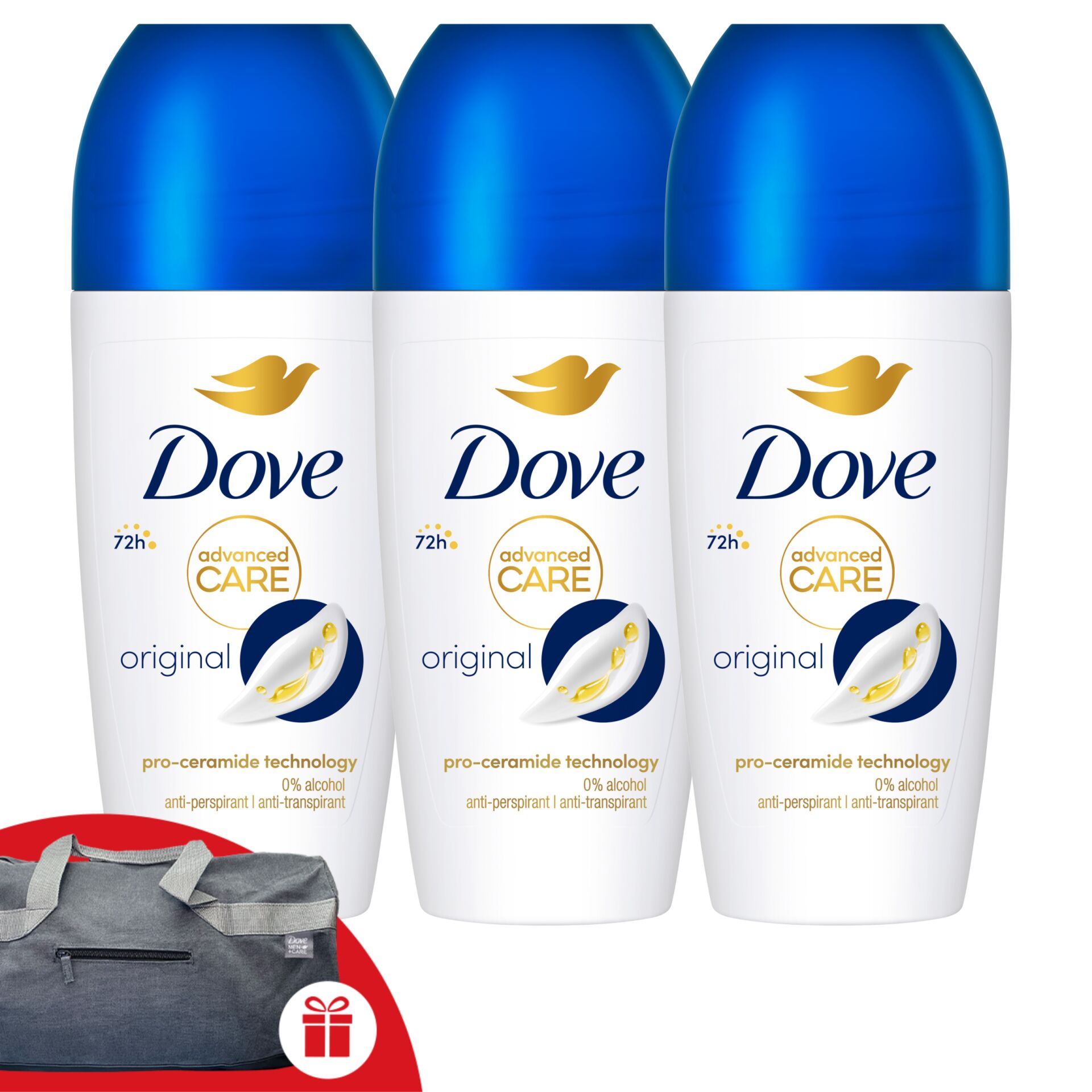 Dove Advanced Care izzadásgátló golyós Dezodor Original 3x50ml +...