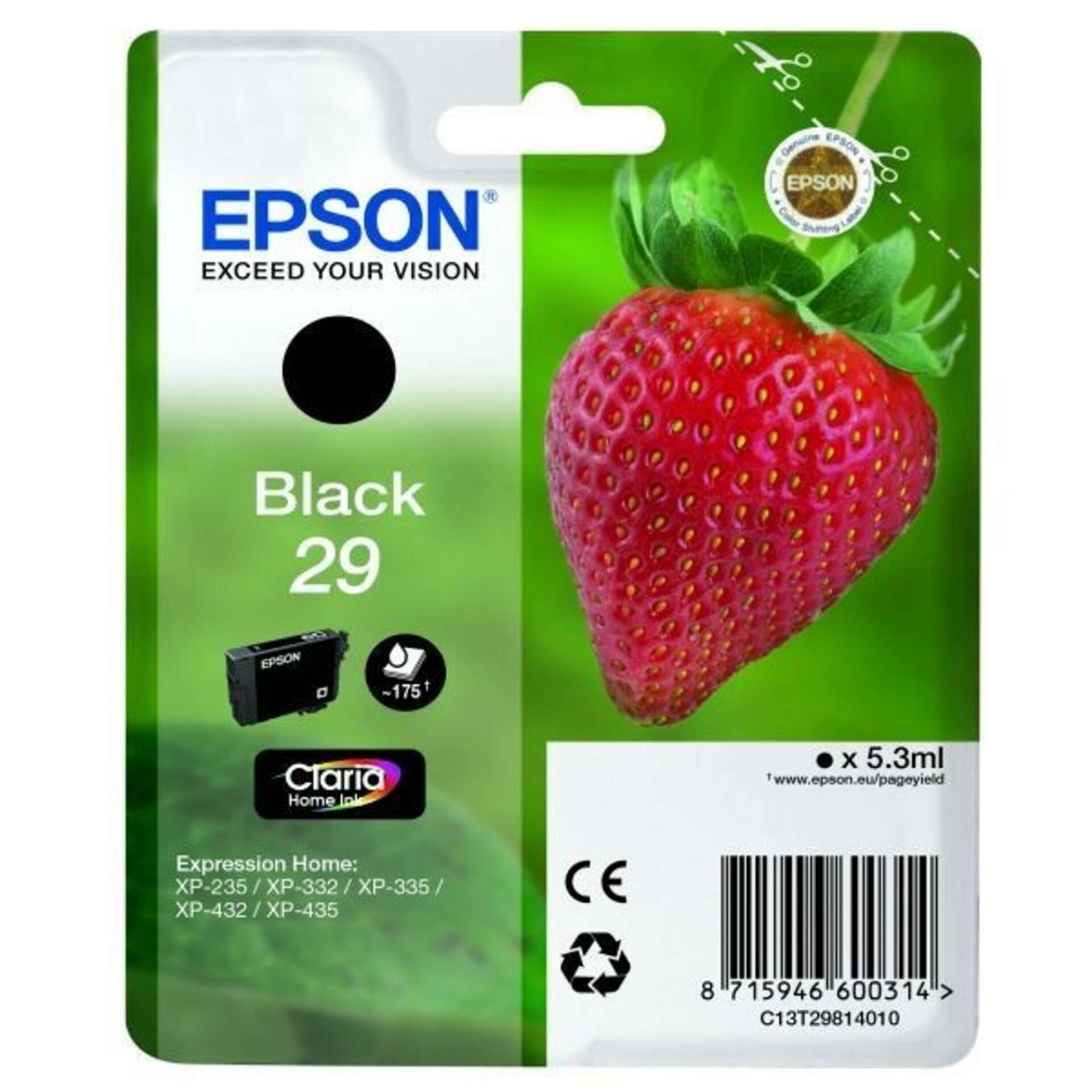 Epson Claria 29 T2981 Black tintapatron eredeti C13T29814012 Eper