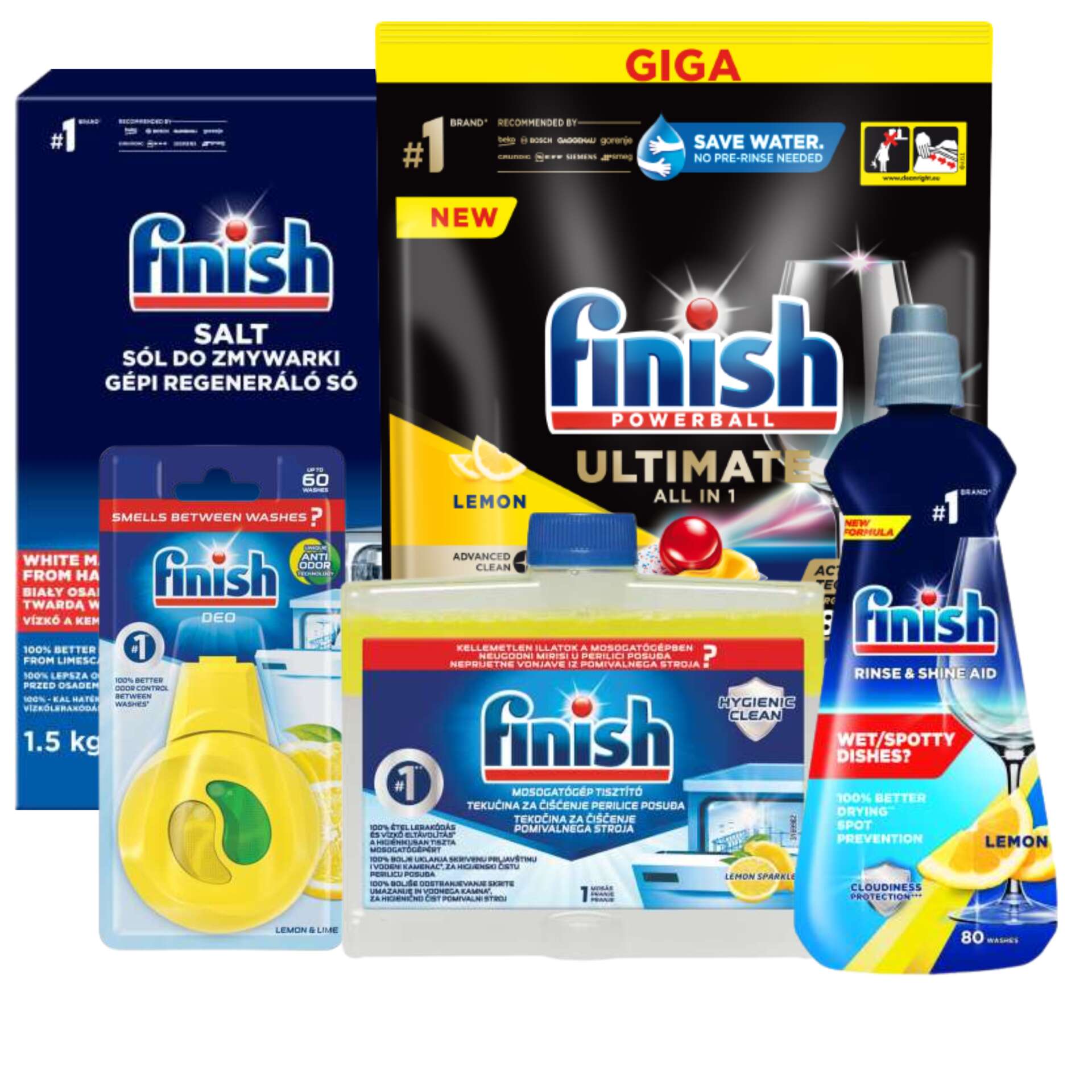 Finish Ultimate All in One Csomag tisztító folyadékkal