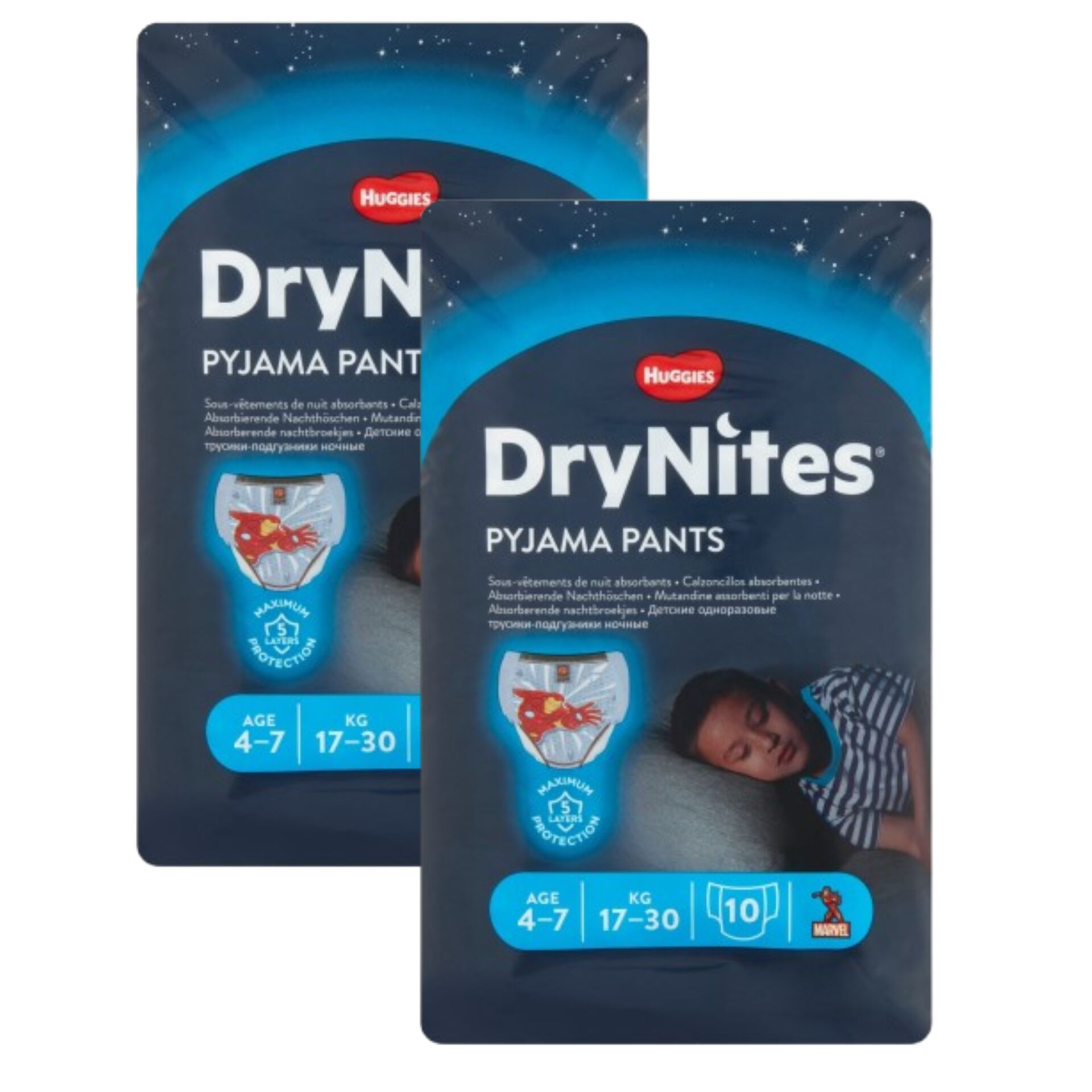 Huggies DryNites éjszakai Bugyipelenka fiúknak 17-30kg 4-7év (20db)