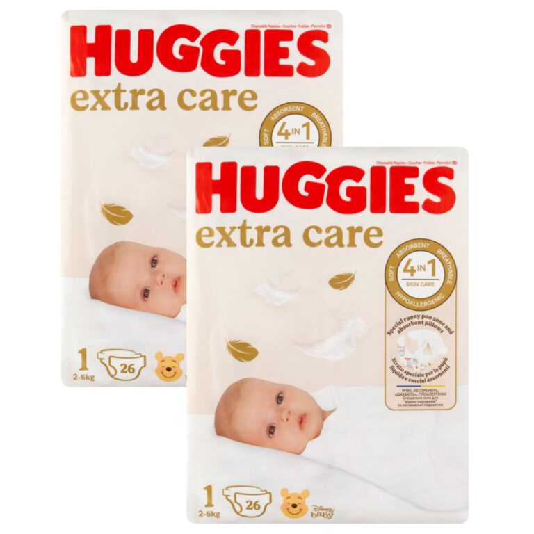 Huggies Extra Care Nadrágpelenka 2-5kg Newborn 1 (2x26db)