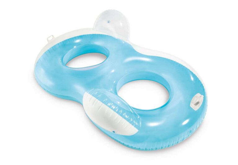 Intex: Dupla háttámlás kerek matrac kék színben 198x117cm