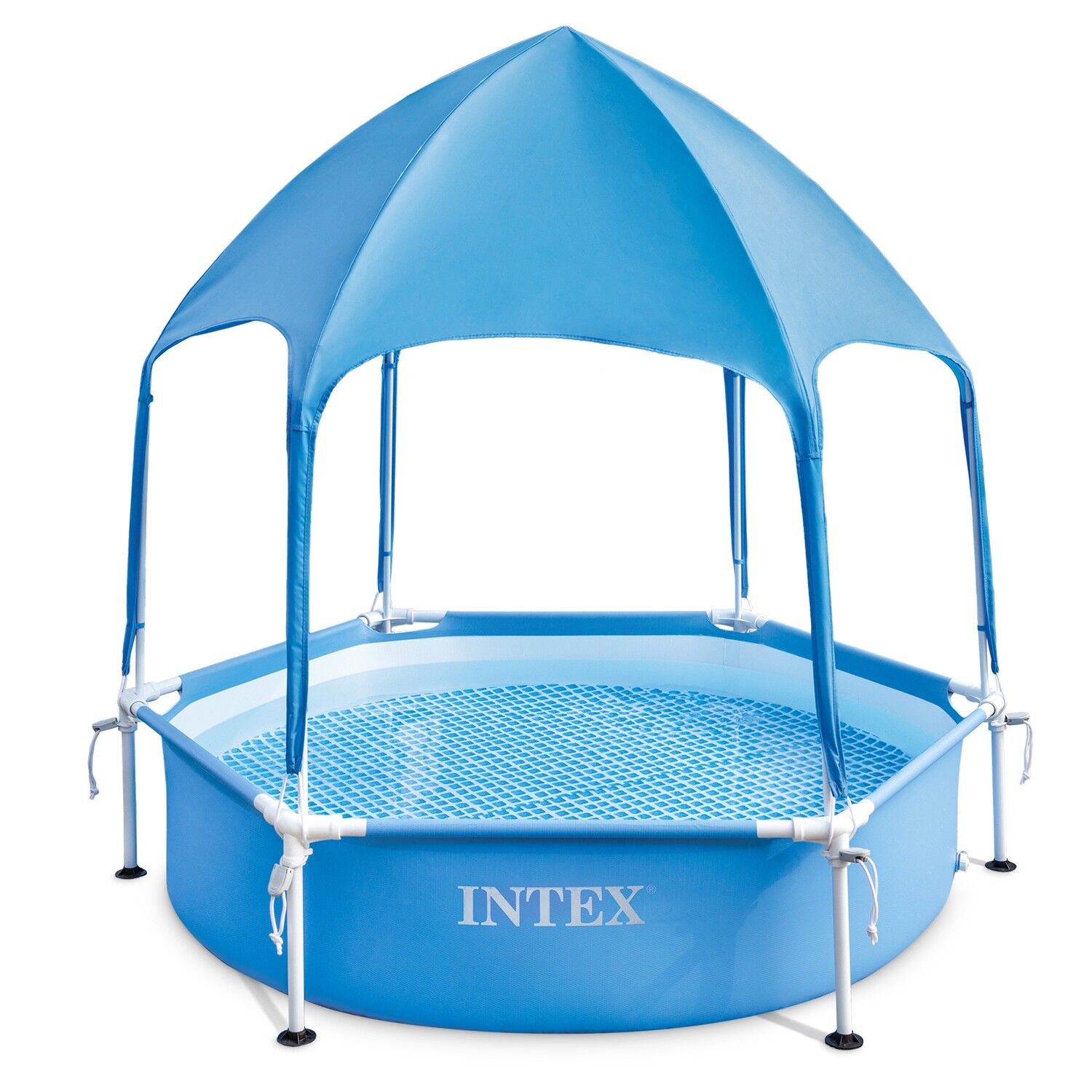 Intex fémvázas Medence tetővel gyerekeknek 183x38cm - Kék
