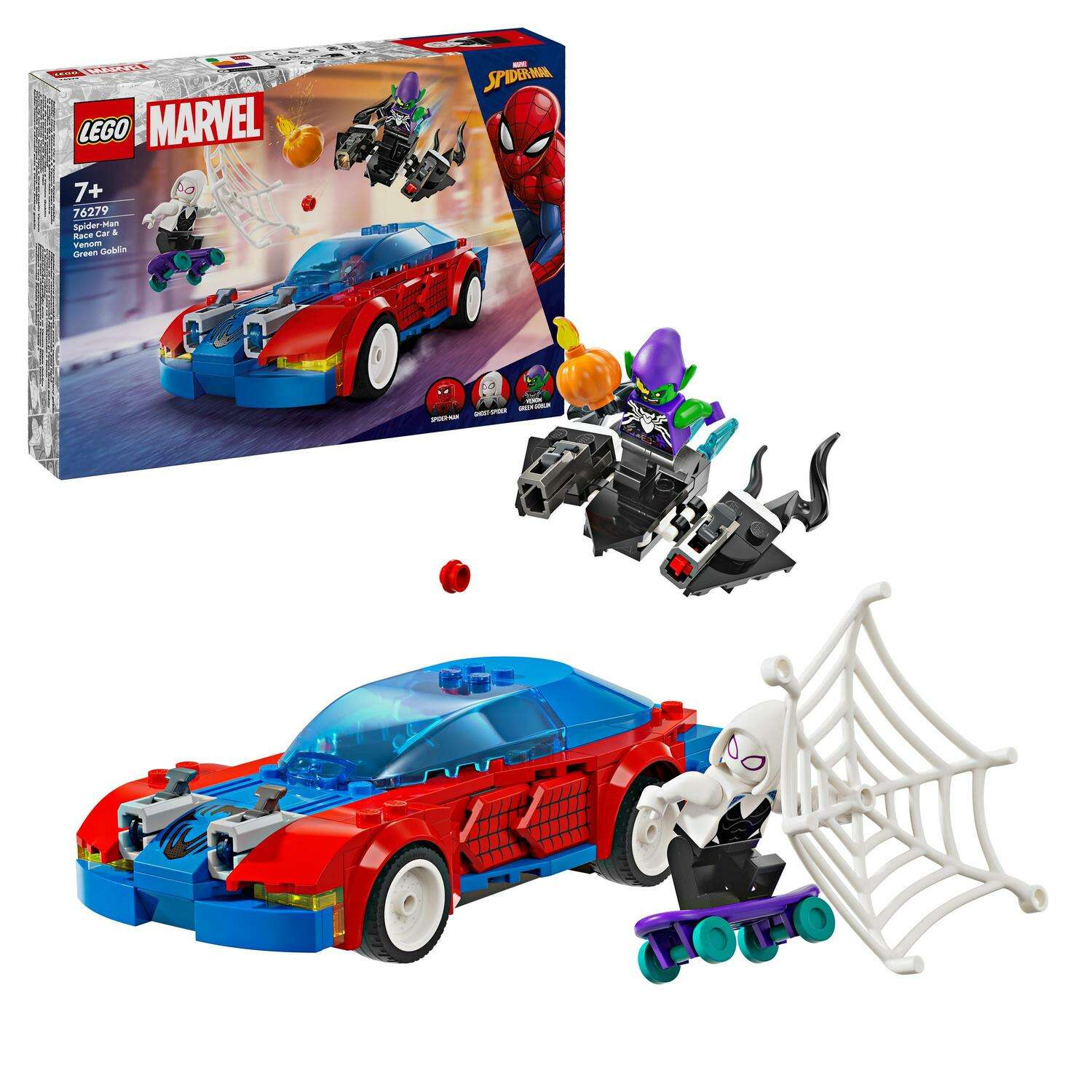 LEGO® Marvel Pókember versenyautó & Venomizált Zöld Manó 76279