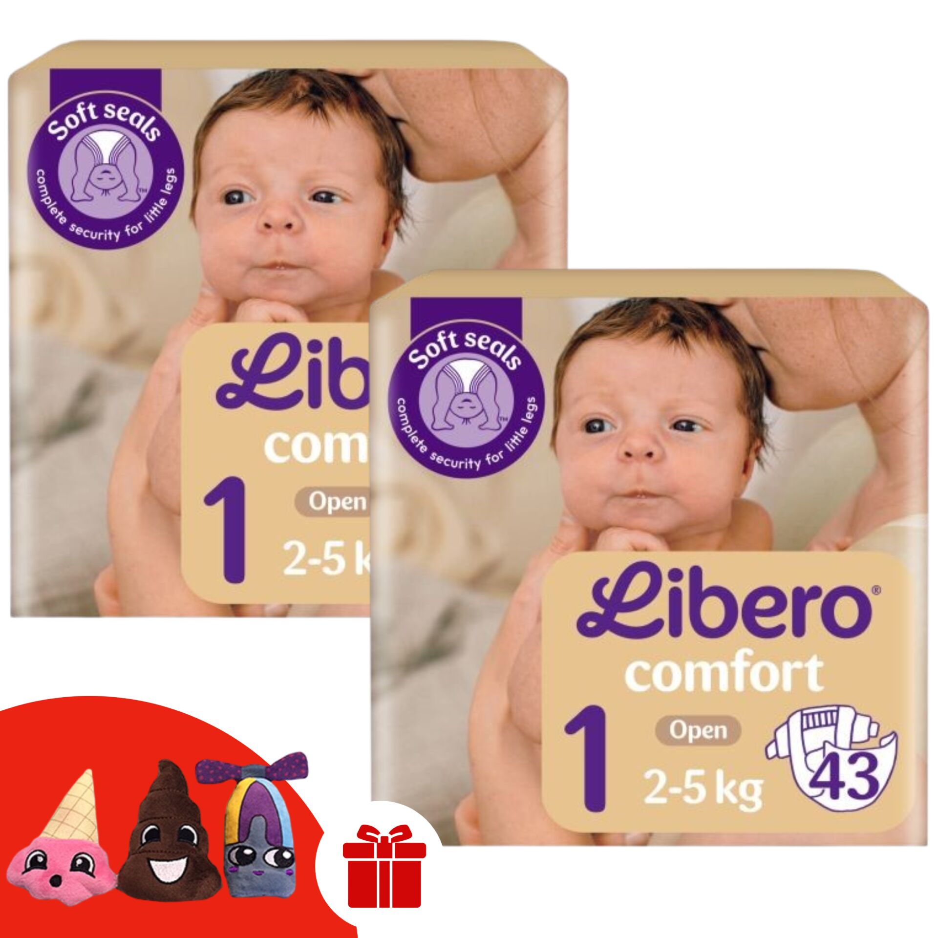 Libero Comfort Pelenka 2-5 kg Newborn 1 (86db) + Ajándék 3 db Ujjbáb