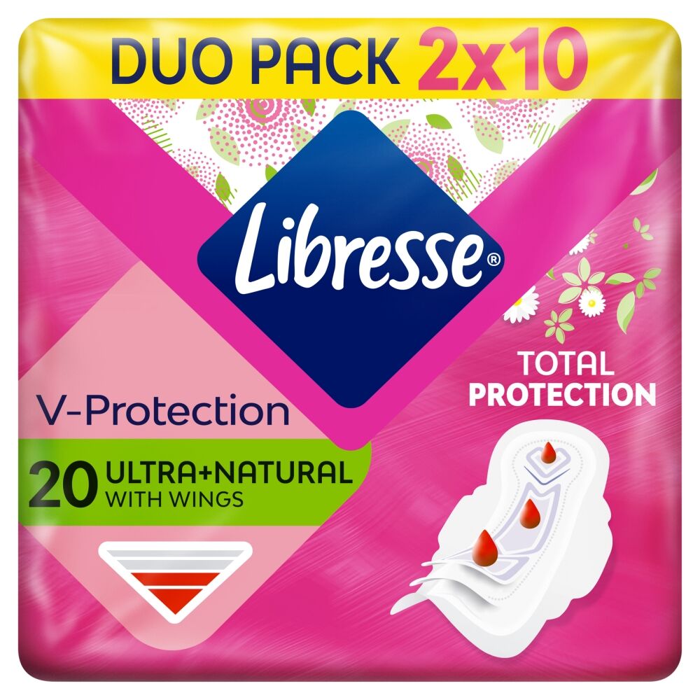 Libresse Ultra+ Natural normál szárnyas egészségügyi Betét AloeVe...