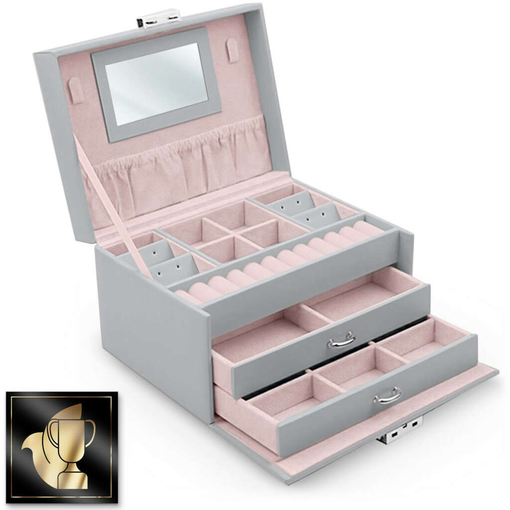 Massido Ékszeres doboz tükörrel - Rózsaszín