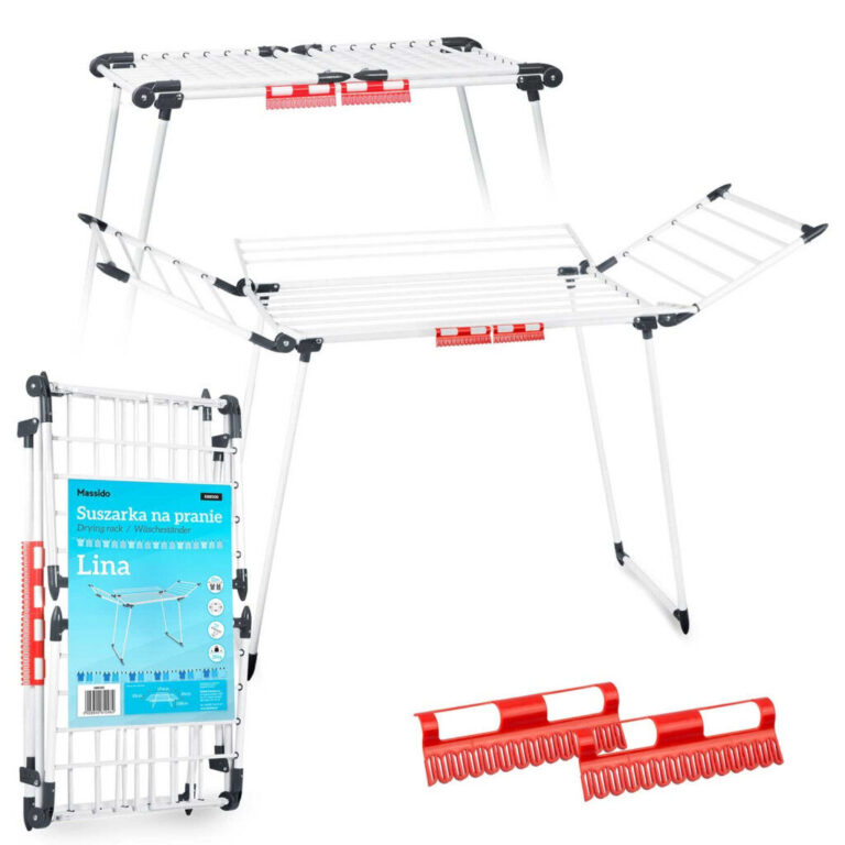 Massido Lina álló összecsukható Ruhaszárító - Fehér