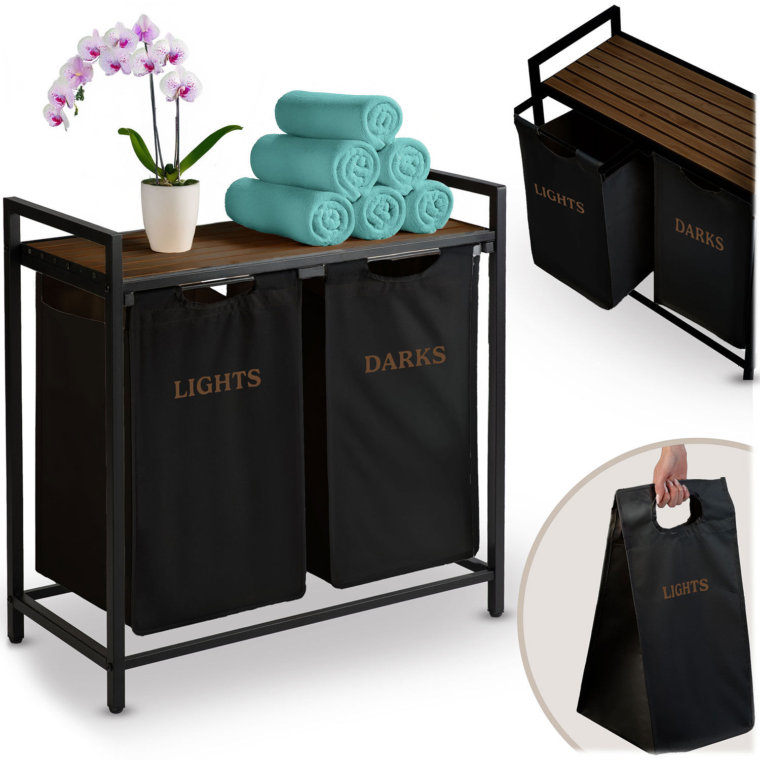 Mosodai kosár keretre két rekesszel 80 l massido