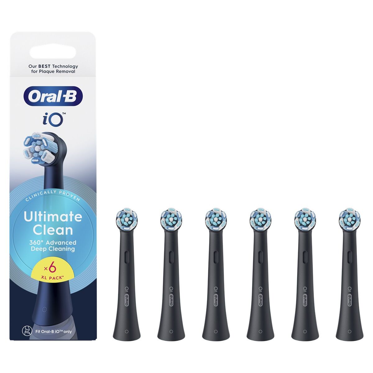Oral-B iO fogkefefej Ultimate Clean Black XL pack 6db - új
