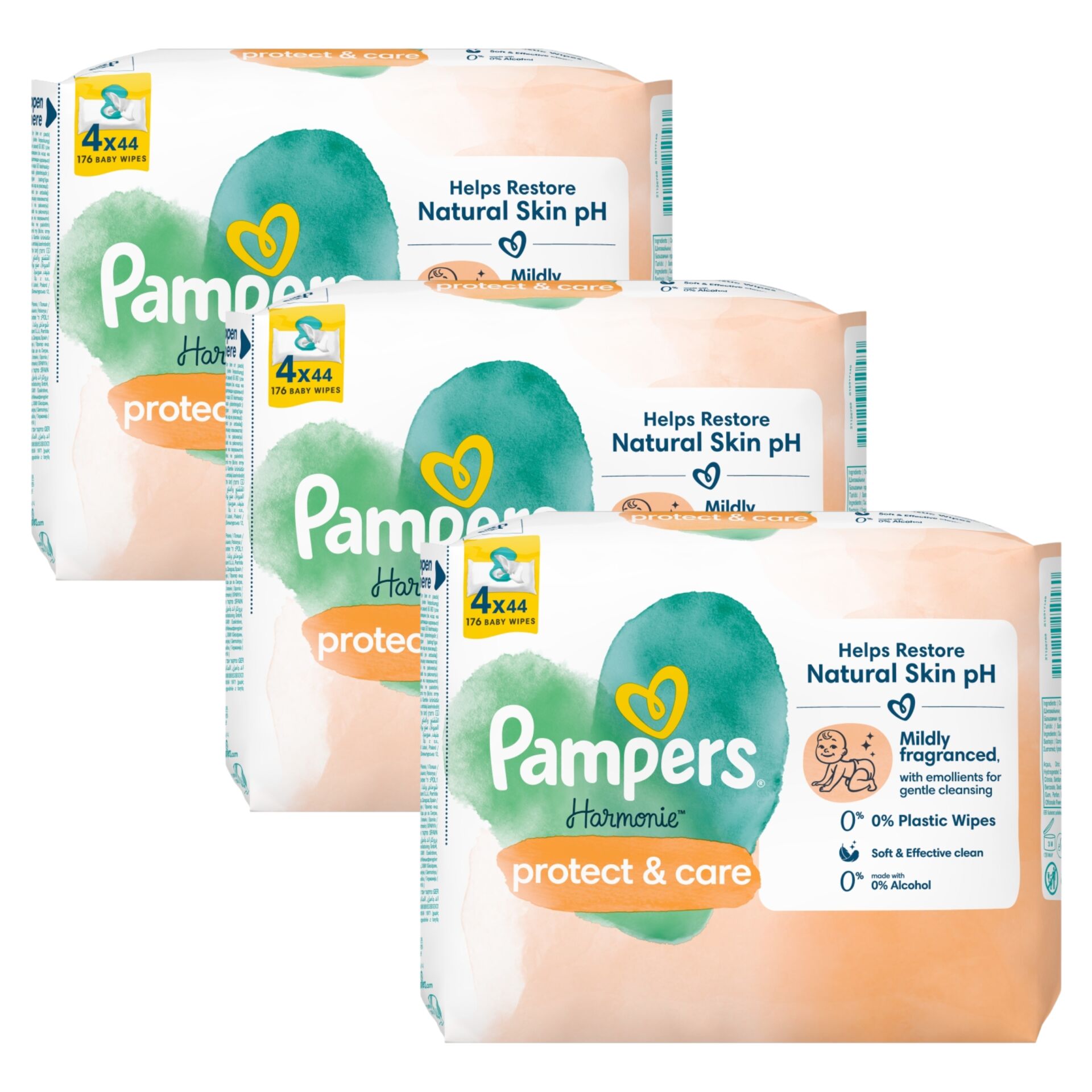 Pampers Harmonie Protect & Care nedves Törlőkendő 3x176db