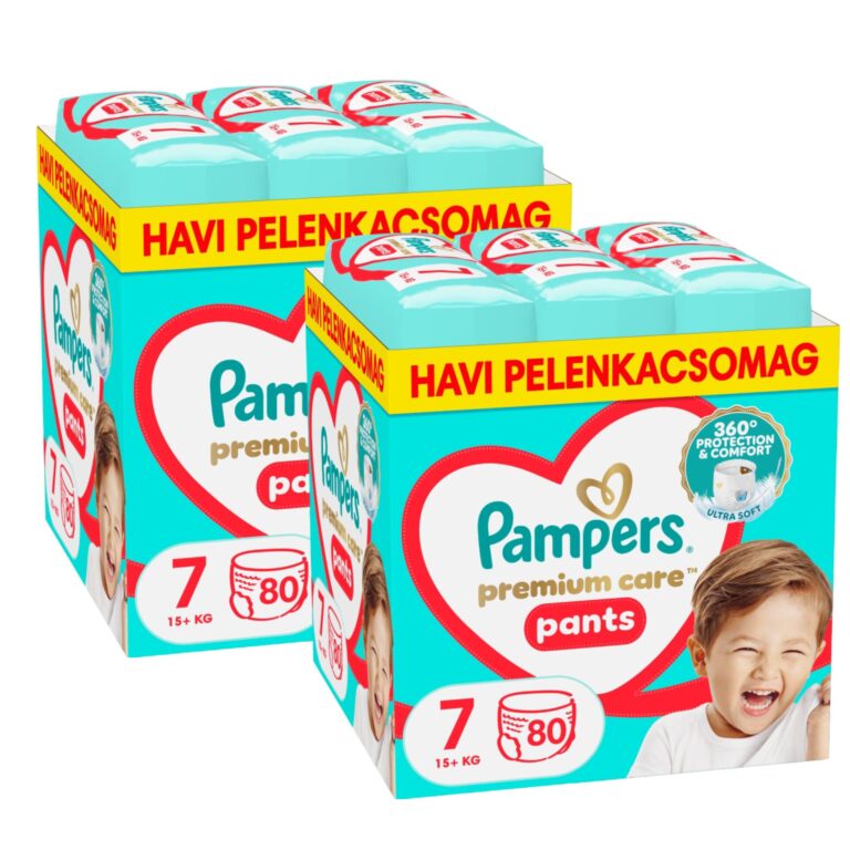 Pampers Premium Care Pants 2 havi Pelenkacsomag 17kg+ Junior 7 (160db)