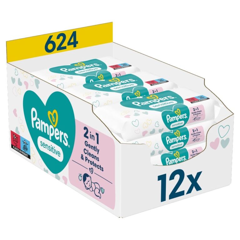 Pampers Sensitive Törlőkendő 12x52db
