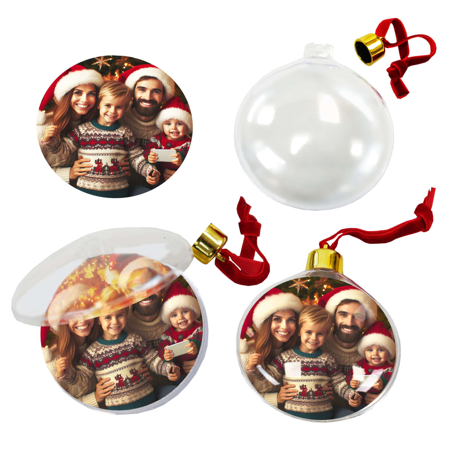 Pepita egyedi fényképes Karácsonyfadísz 4db