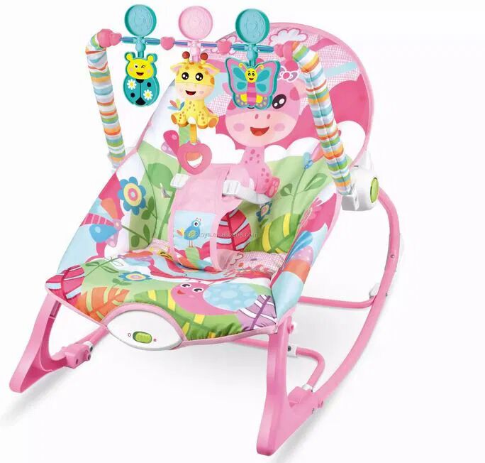 Pepita rezgő-zenélő Pihenőszék játékokkal - rózsaszín