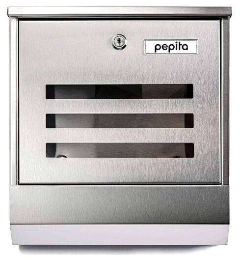 Pepita rozsdamentes acél Postaláda plexiüveg ablakkal - ezüst