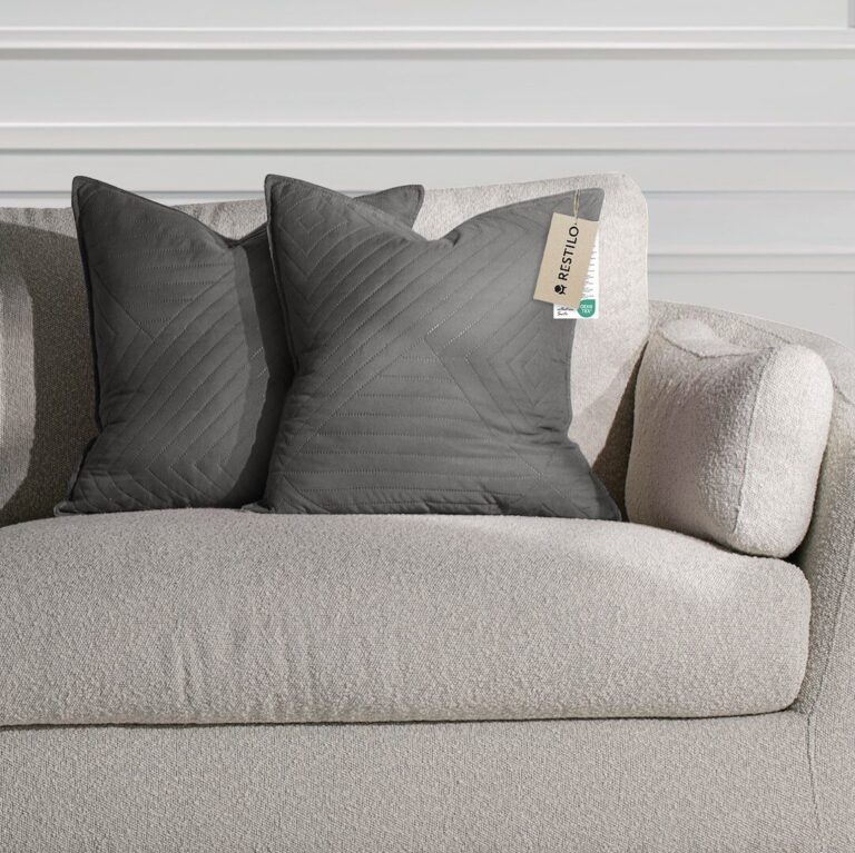 RESTILO díszpárnahuzat SOFTA szín acél dombornyomott anyag mikros...