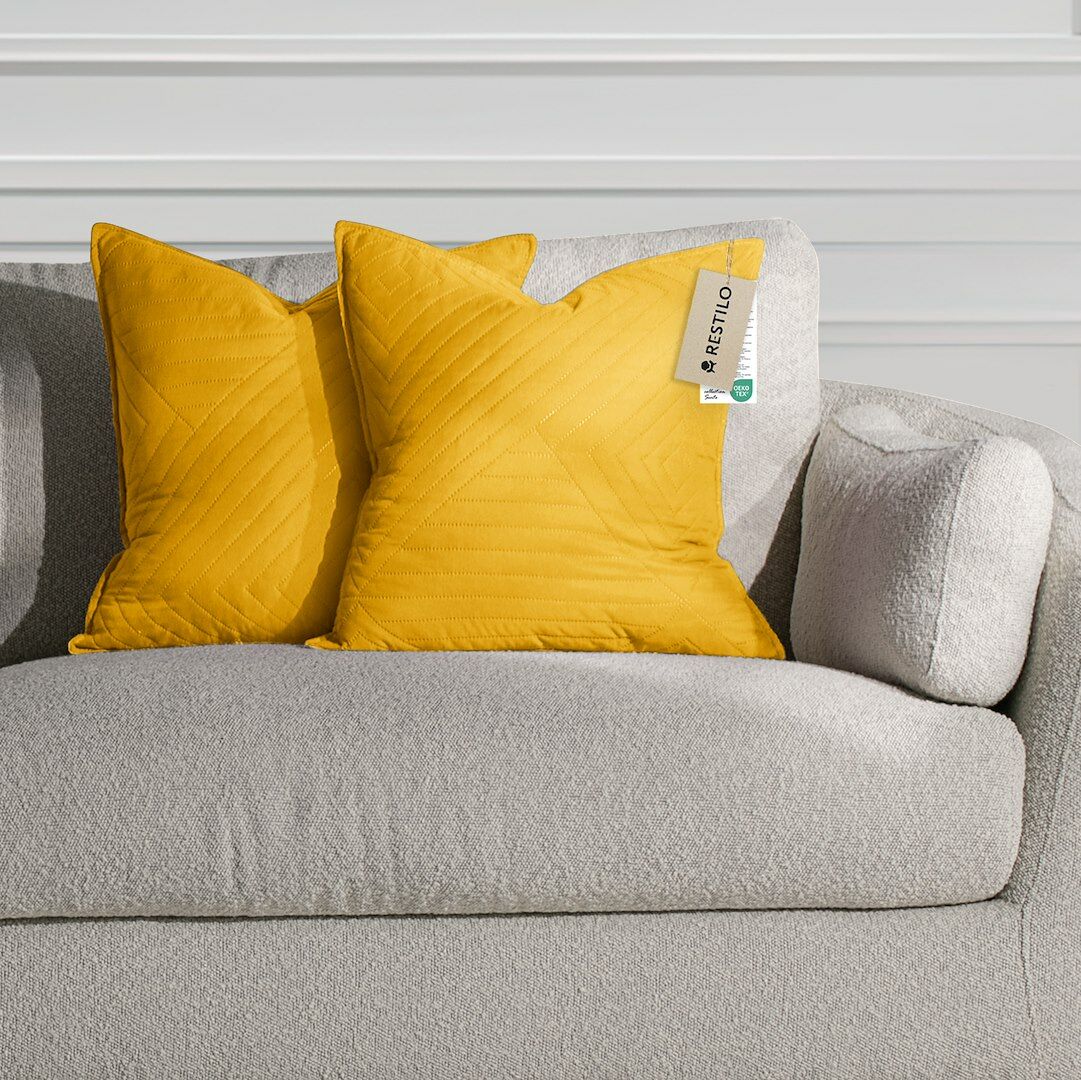 RESTILO díszpárnahuzat SOFTA szín mustársárga dombornyomott stílu...
