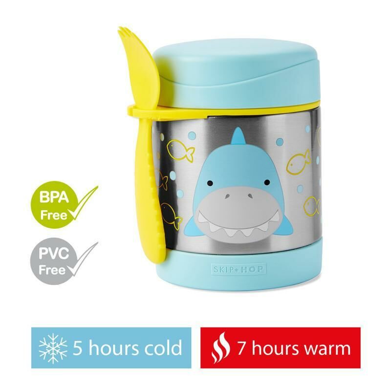 SKIP HOP Zoo Termosz ételhez kanállal/villával Cápa 325 ml