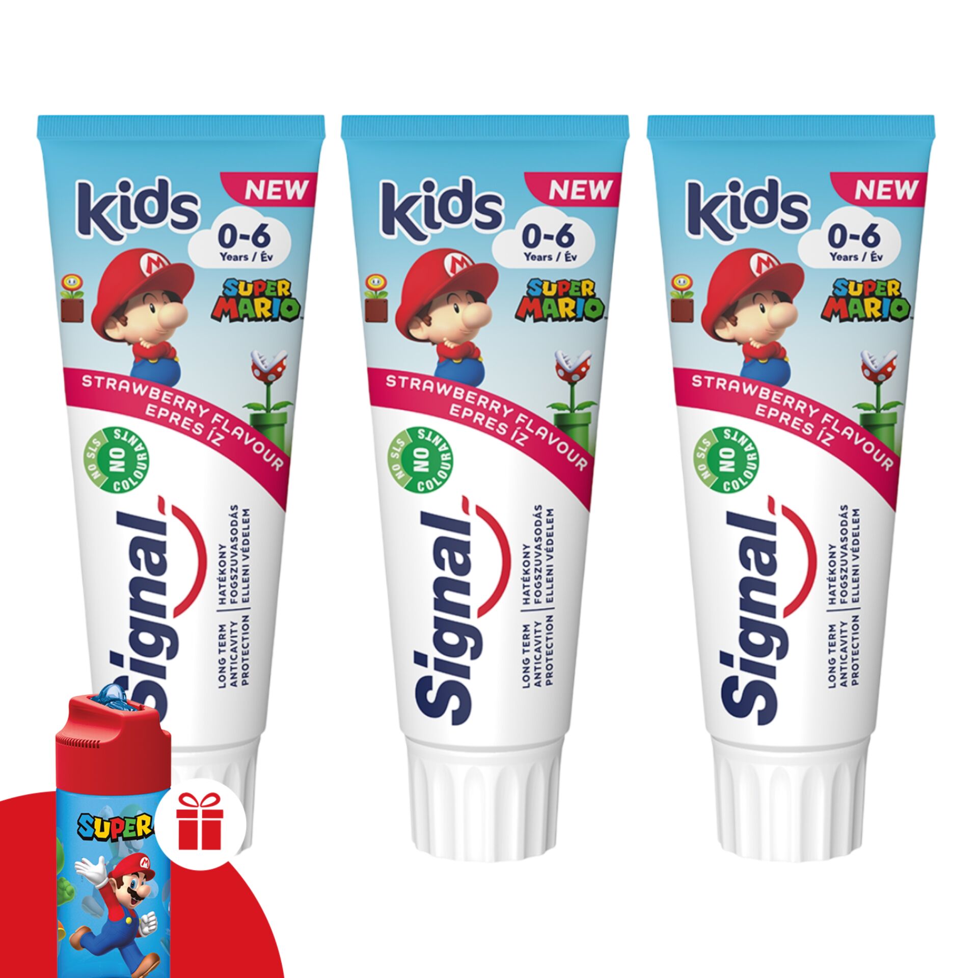 Signal Kids Epres Fogkrém 3x50ml + Ajándék Kulacs