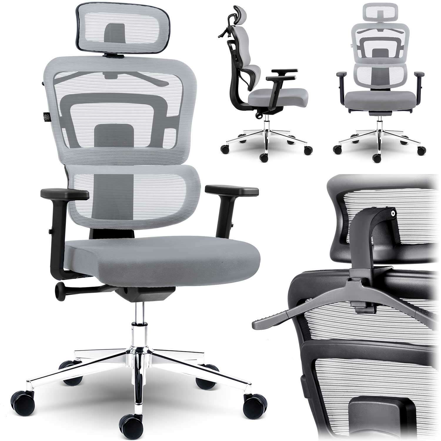 Sofotel Nicea micro-hálós ergonomikus Irodai szék - Szürke