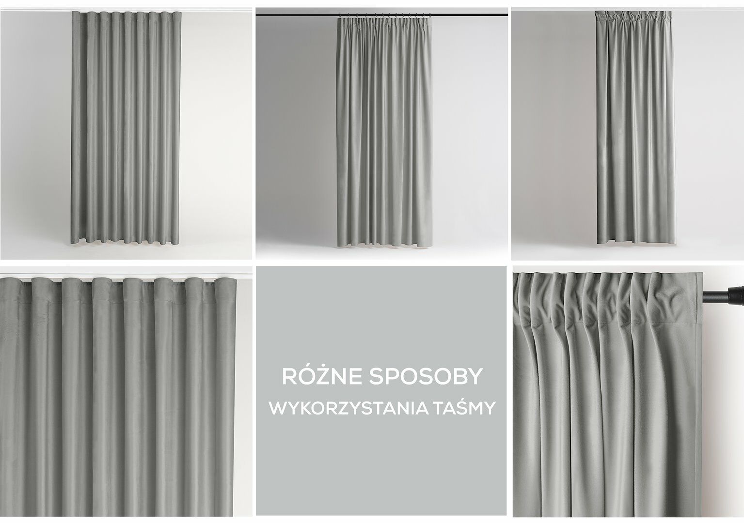 Sötétítő függöny VELVET szürke szalag bársony 140x270 AmeliaHome