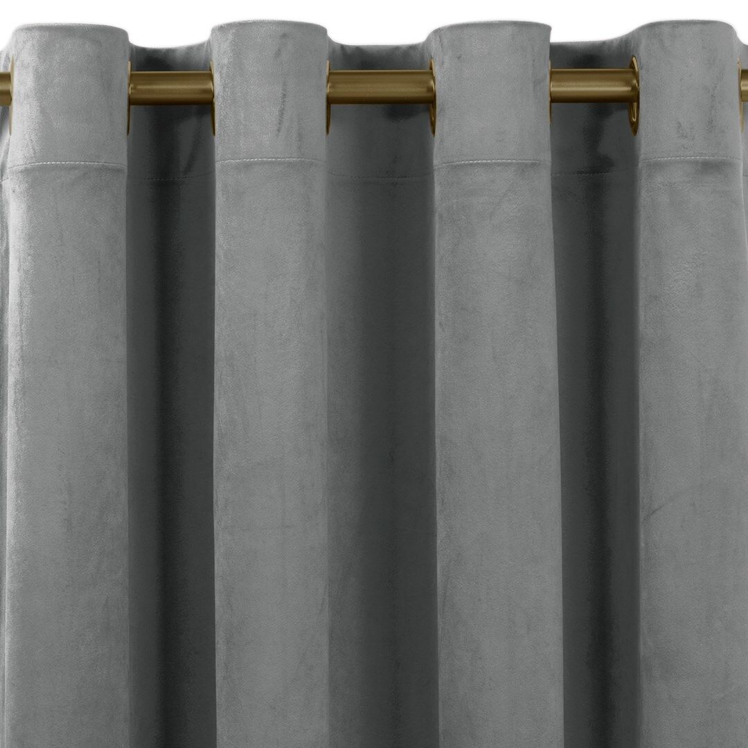 Sötétítő függöny VILA grafitszürke arany arany fém bársony 400x27...