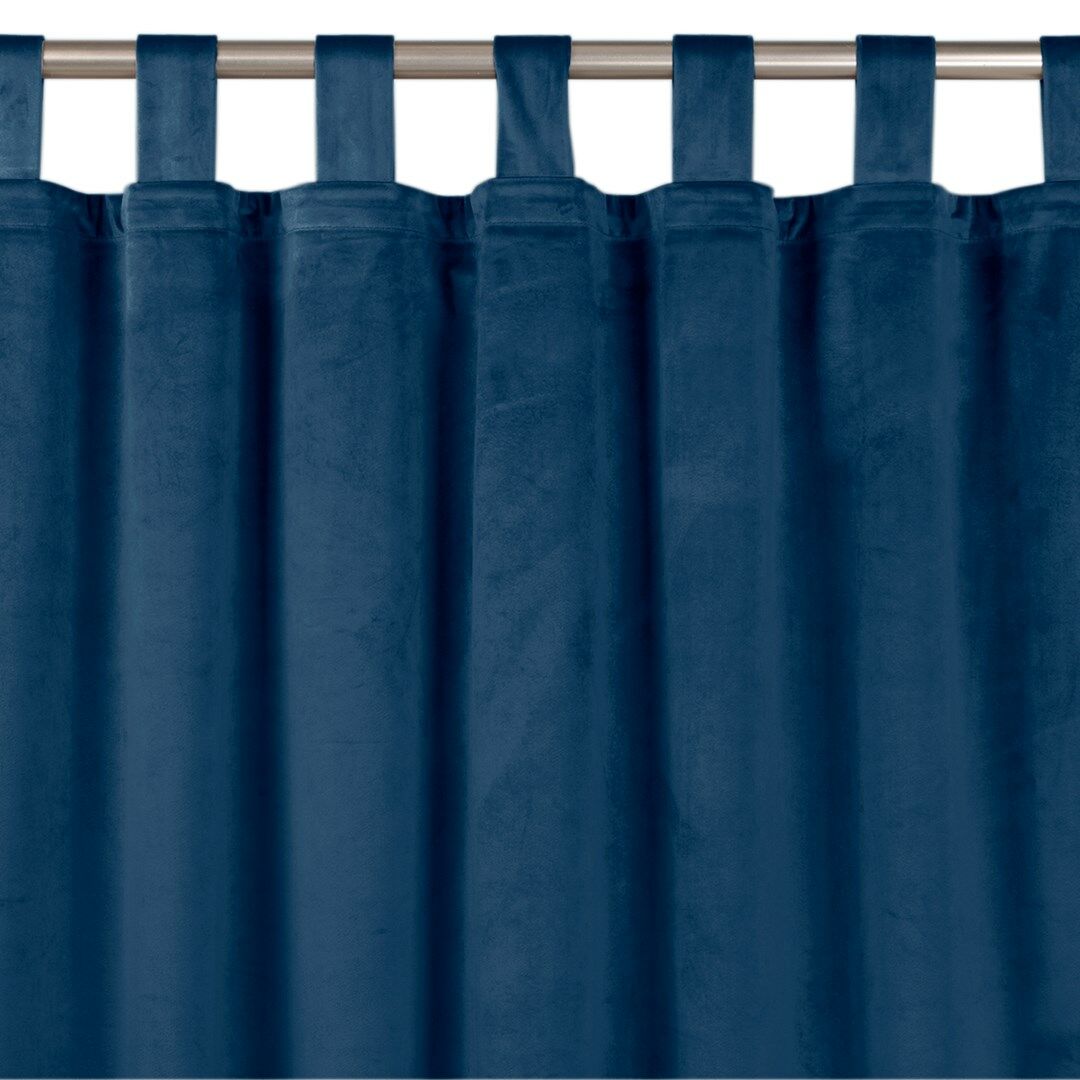 Sötétítő függöny VILA indigókék pántok 10 cm bársony 400x270 HOMEDE