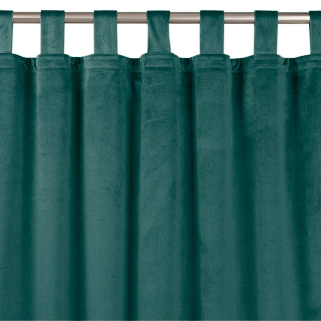 Sötétítő függöny VILA tengerzöld pántok 10 cm bársony 530x225 HOMEDE