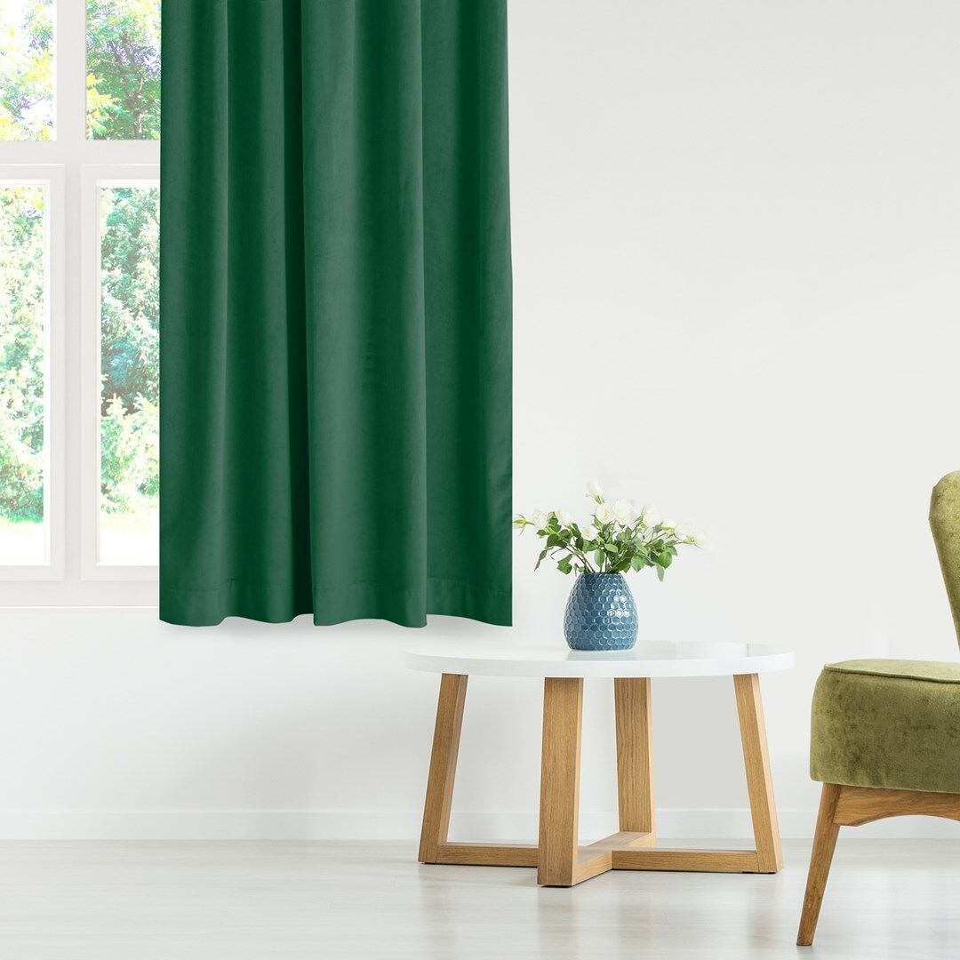 Sötétítő függöny VILA üvegzöld ezüst ezüst fém bársony 265x300 HOMEDE