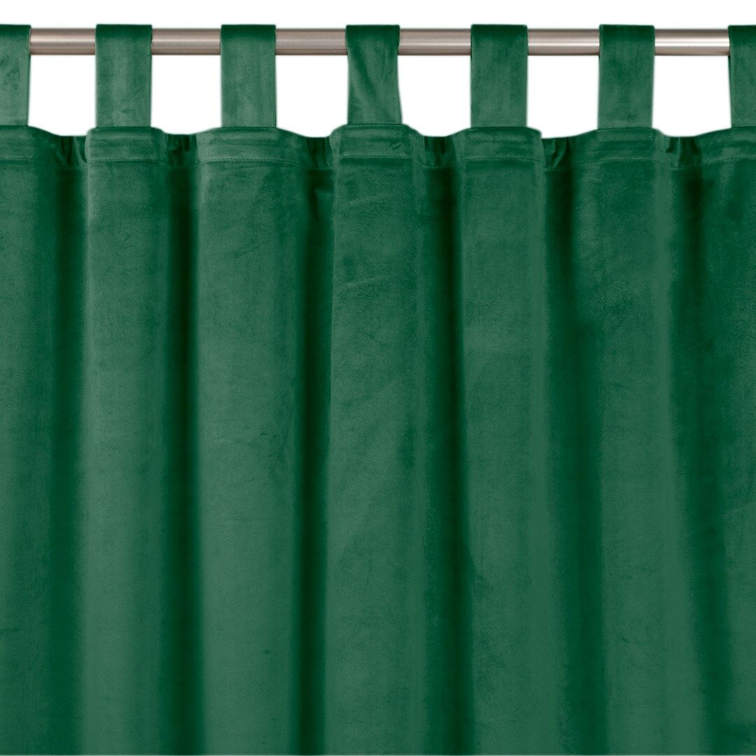Sötétítő függöny VILA üvegzöld pántok 10 cm bársony 135x245 HOMEDE